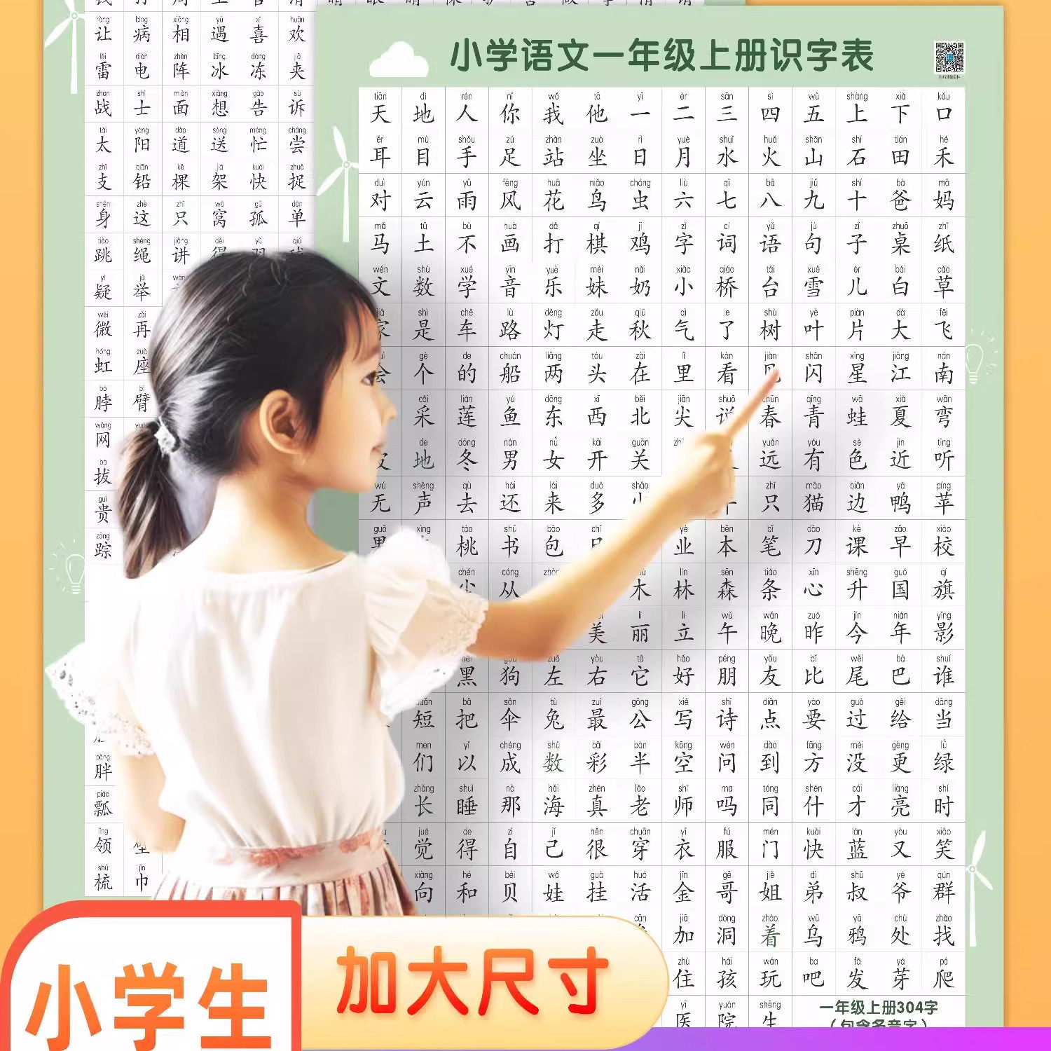 识字小学语文一年级汉字常用生字笔画偏旁部首表笔顺挂图教材