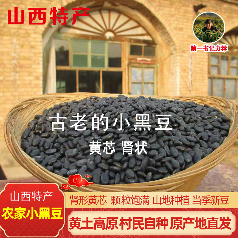 山西特产黄心黑豆农家肾形小黑豆