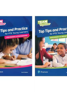 原版进口朗文培生Team Together12配套培生PTE考级测试 top tips and practice for PTE Young Learners FirstWords & Springboard