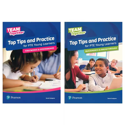 原版进口朗文培生Team Together12配套培生PTE考级测试 top tips and practice for PTE Young Learners FirstWords & Springboard