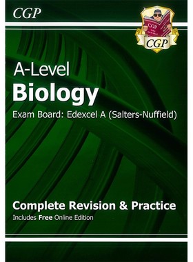英文原版 CGP A-Level Biology: Edexcel A (Salters-Nuffield) Complete Revision & Practice with Online Edition 生物学