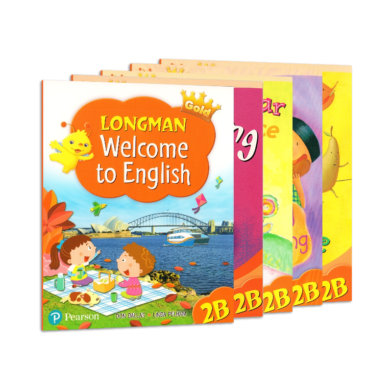 香港朗文少儿英语教材Longman Welcome to English 2B小学生课本听力语法读写综合练习册套装5本二年级下学期英文原版图书电子版