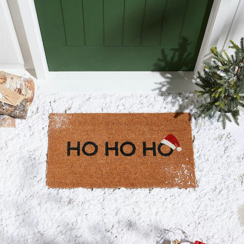 印度进口椰棕入户门口美式英语圣诞节门厅除尘蹭土脚垫 ho ho ho