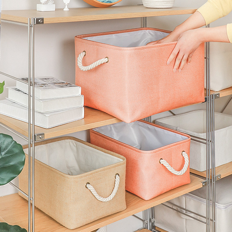 衣服玩具收纳筐卧室北欧棉麻布艺桌面篮子零食杂物衣物整理收纳篮