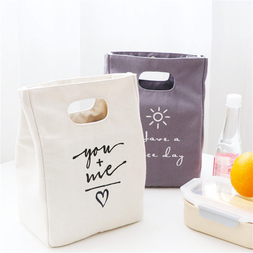 日式简约时尚帆布上班外出便当袋