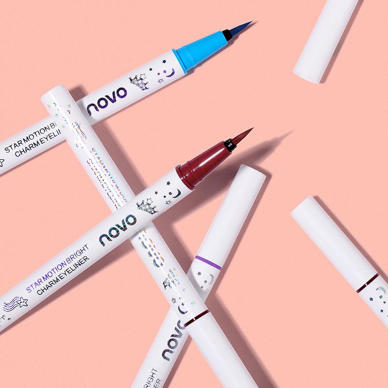 韩国专柜4D酒红色眼线笔防水持久不晕染初学者彩色眼线液笔胶正品