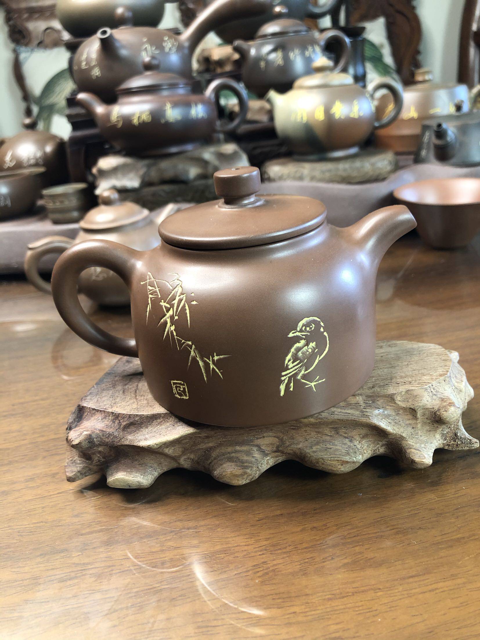 李人帡坭兴陶大师纯手工井栏壶