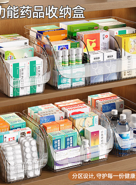 药品收纳盒家用柜内医用输液盒常备急救药箱大容量分格药物置物架