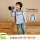 拼接潮流上衣 时尚 小O宝okids男童韩系翻领梭织条纹面料个性 衬衫