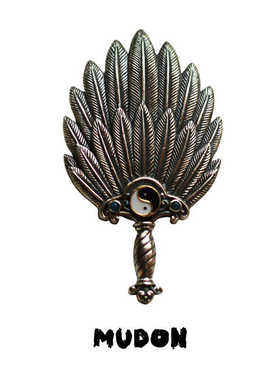 太极羽扇八卦小扇子吊坠