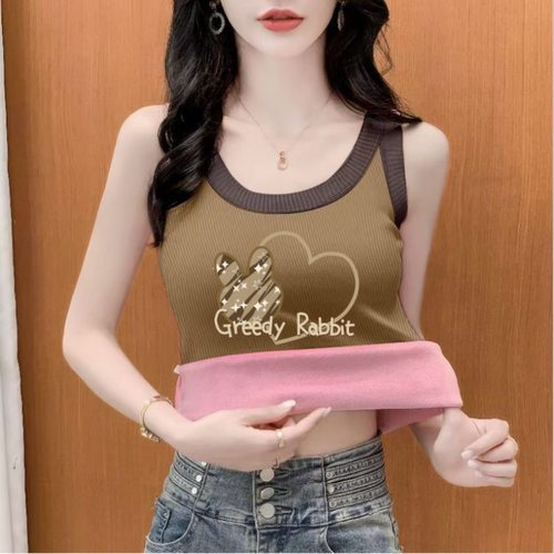 洋气螺纹背心女显瘦加绒