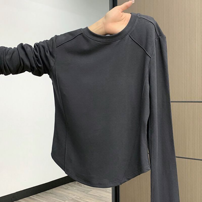 春秋新款圆领鱼骨设计修