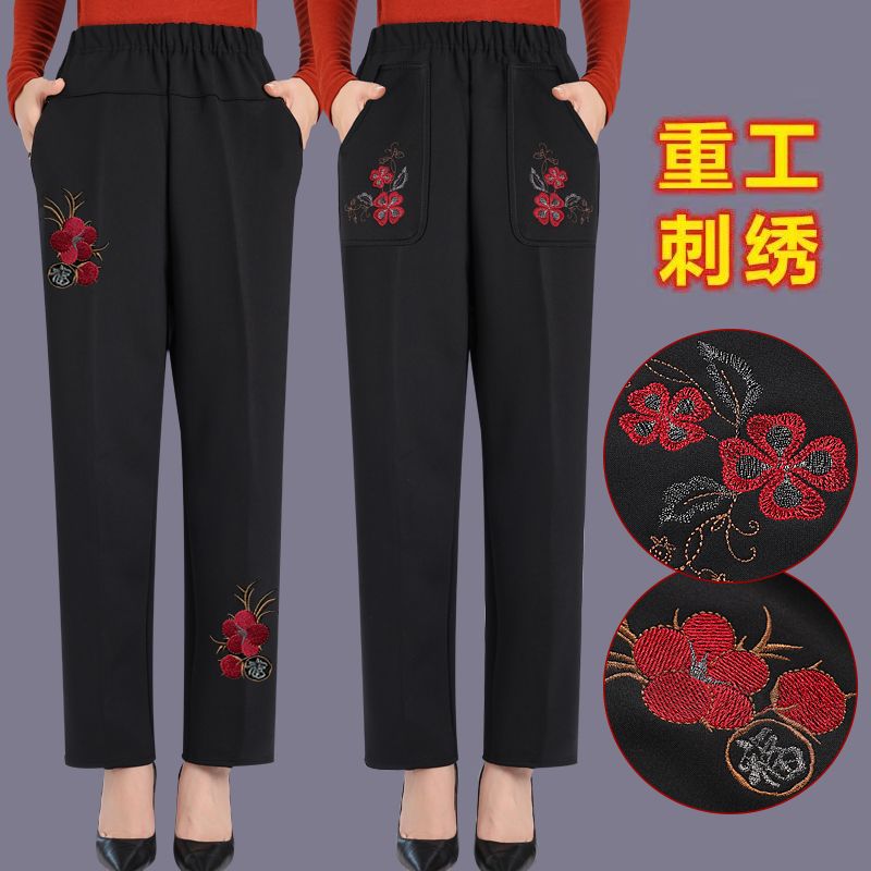 洋气妈妈裤子春秋款中老年人