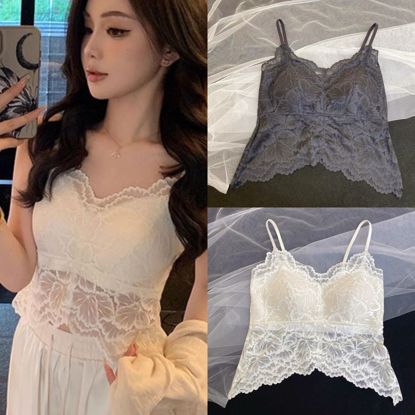 蝴蝶花燕尾蝶美背蕾丝吊