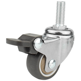 1寸1.25寸1.5寸2寸脚轮丝杆万向轮软橡胶静音轮置物架小推车轮子