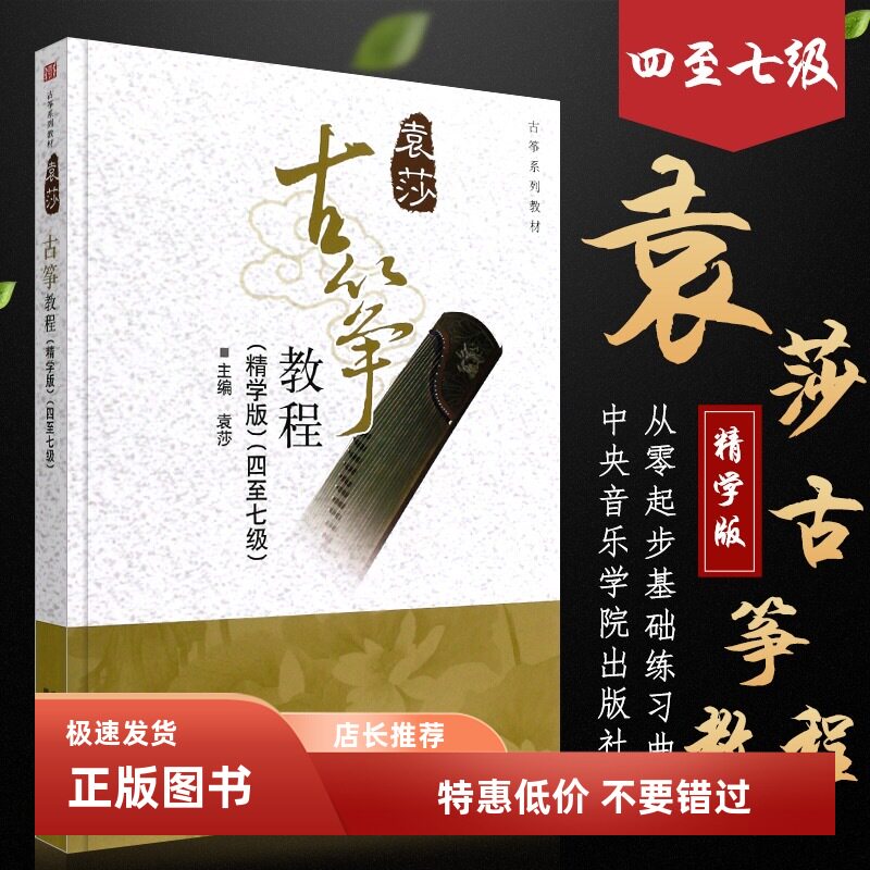 袁莎古筝教程4-7级 精学版古筝初级考级练习曲教材袁莎古筝零基础