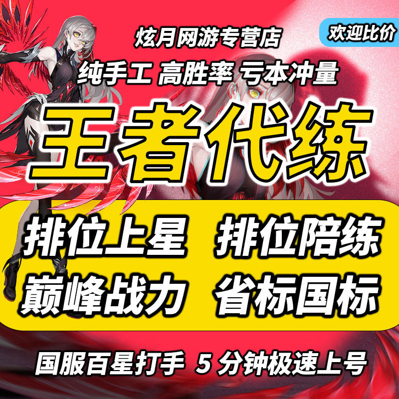 王者荣耀代练排位陪练工作室代打大小国标省标巅峰战力百星小魔方