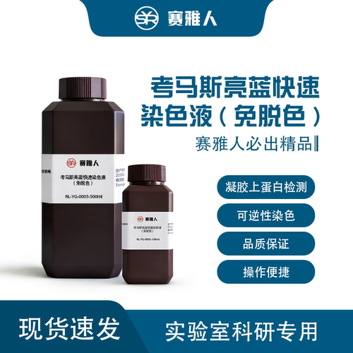 蛋白定量免脱色考马斯亮蓝快速染色液100ml/500ml G250 酸性蓝90