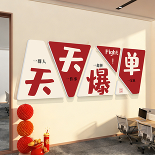 办公室墙面装饰公司进门形象墙贴员工企业文化爆单挂画励志标语QT