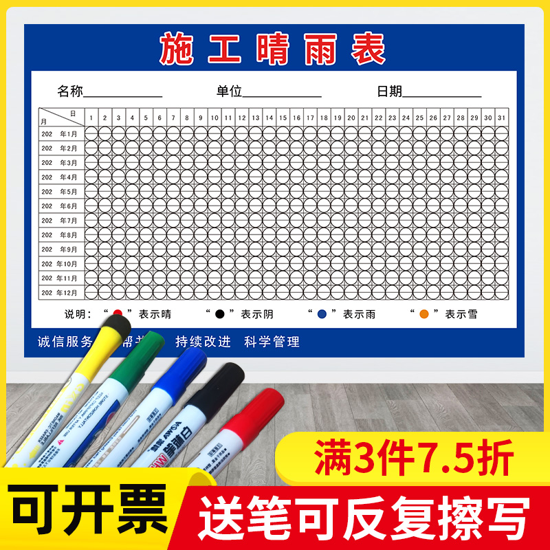 建筑工地晴雨表通用天气贴纸
