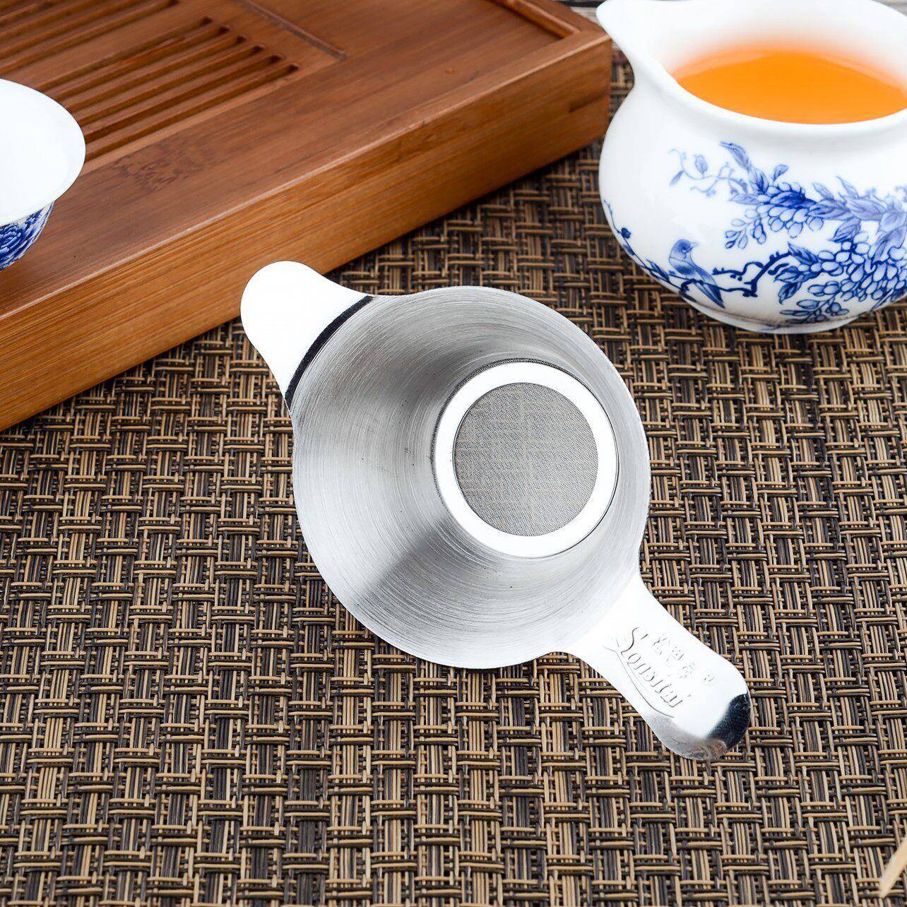 5YA1【精细百目】 密度双层过滤网 茶滤茶具 304不锈钢加厚茶漏