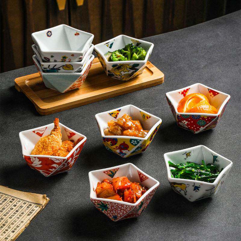 陶瓷前菜碟酱料碗日式料理和风小碗五角星甜品碗点心碟鱼子酱碟