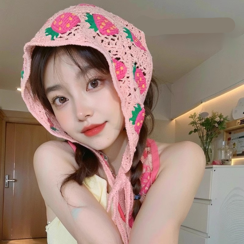 春秋日式韩版头戴三角巾多巴胺头巾甜美少女风头饰束发带网红同款