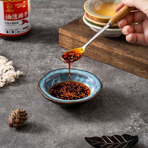 陶瓷窑变小碟子家用餐厅颜值酱料碟辣椒醋碟小吃日式调料酱油碟