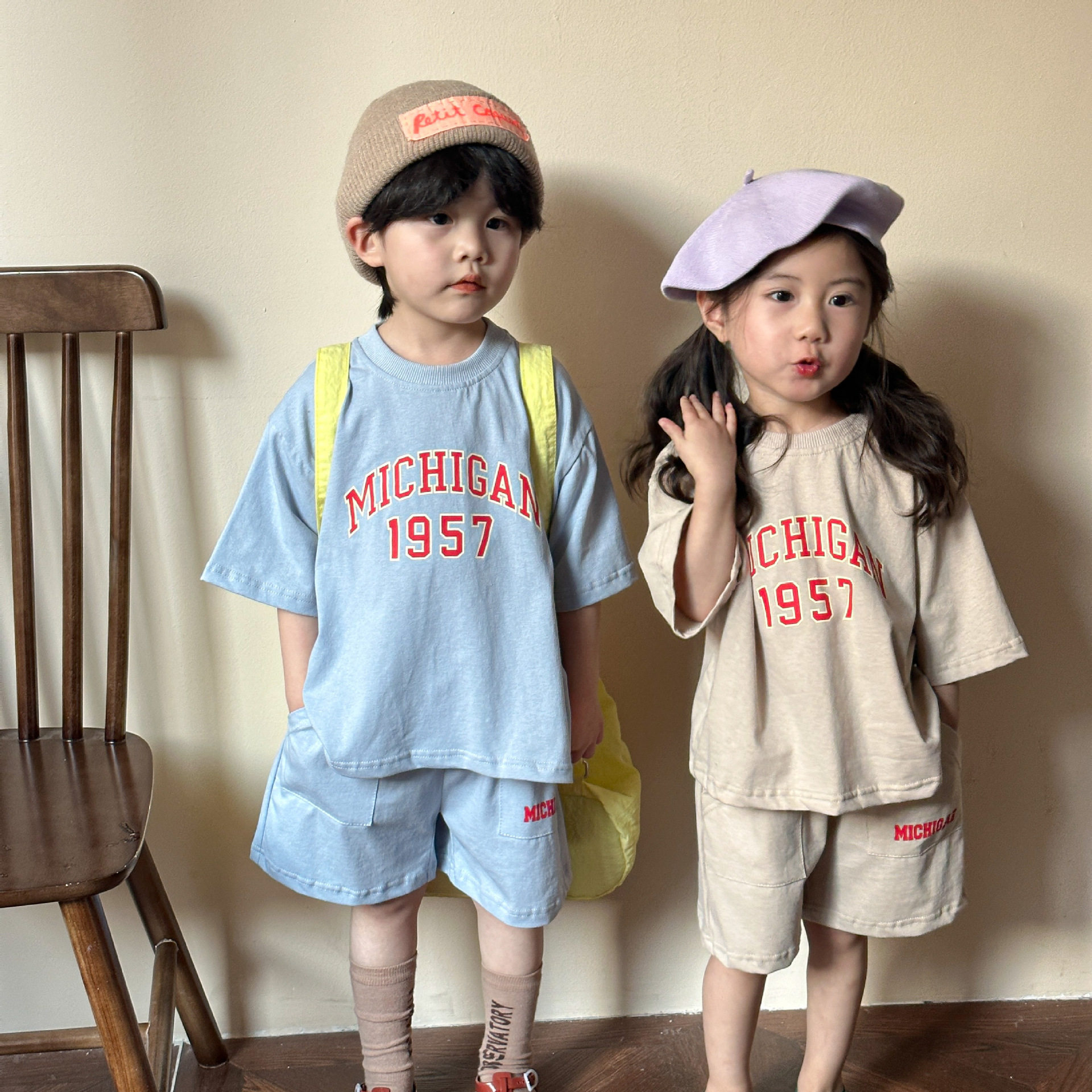 儿童夏季运动套装男童纯棉宽松衣服宝宝2026新款女童休闲短袖夏装