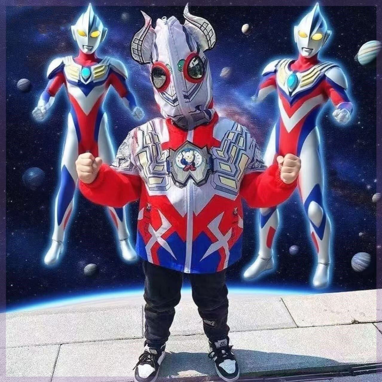 赛罗奥特曼薄款外套2026新款男童透气加绒春季衣中大童洋气冲锋衣