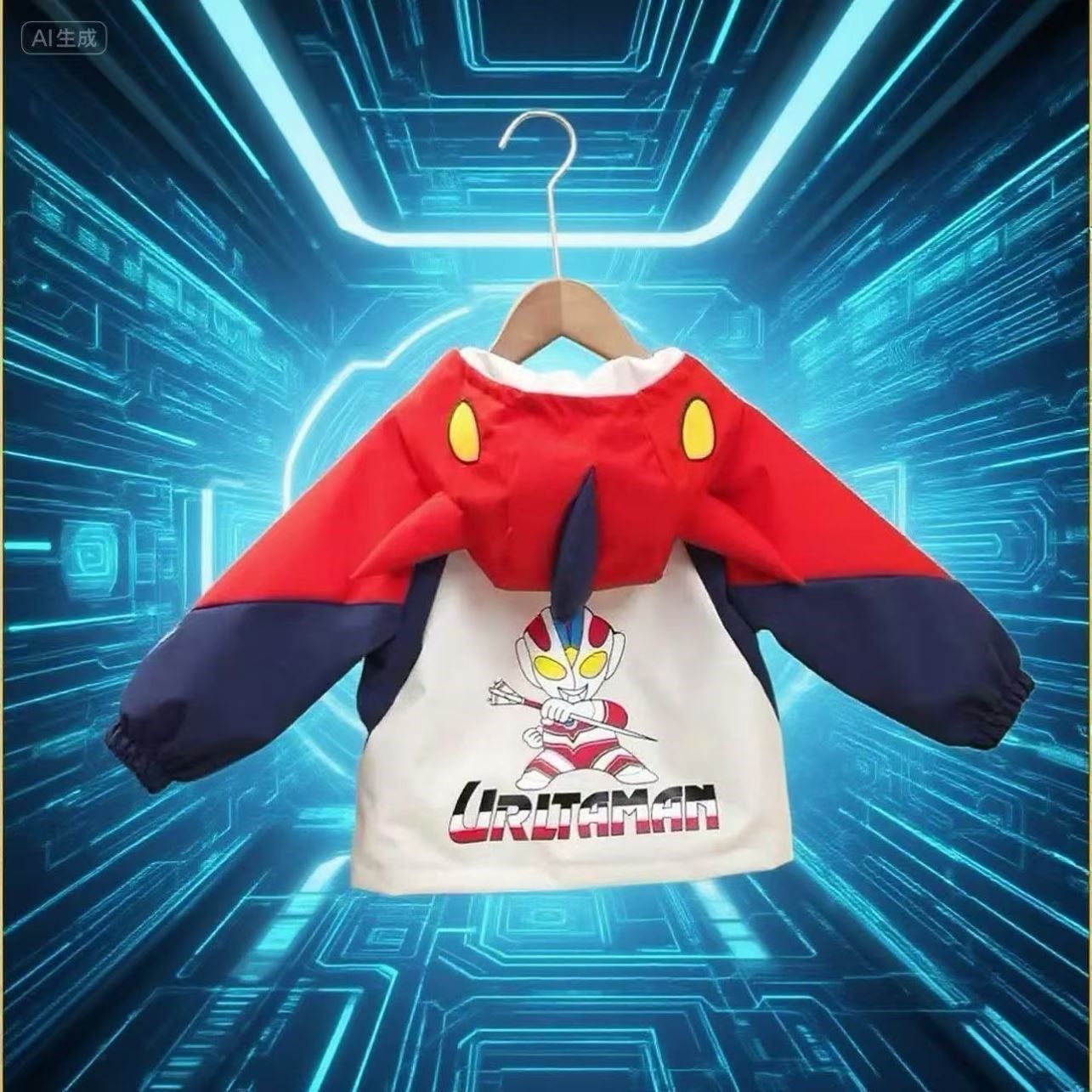 迪迦儿童奥特曼衣服春秋冲锋衣赛罗2025新款女童洋气薄绒连帽卫衣