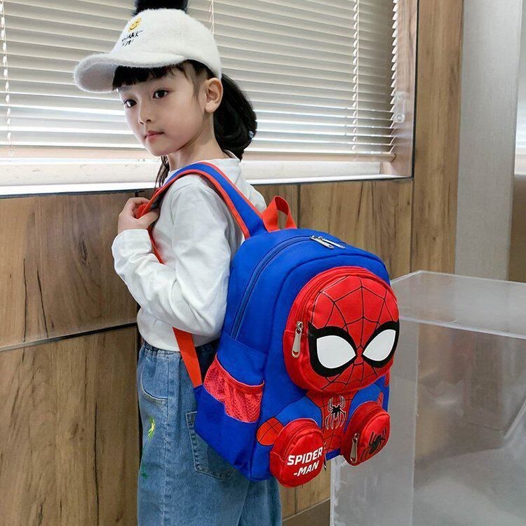 2026新款女童漫威蜘蛛侠书包双肩包幼儿园超人女孩3-6岁卡通书包