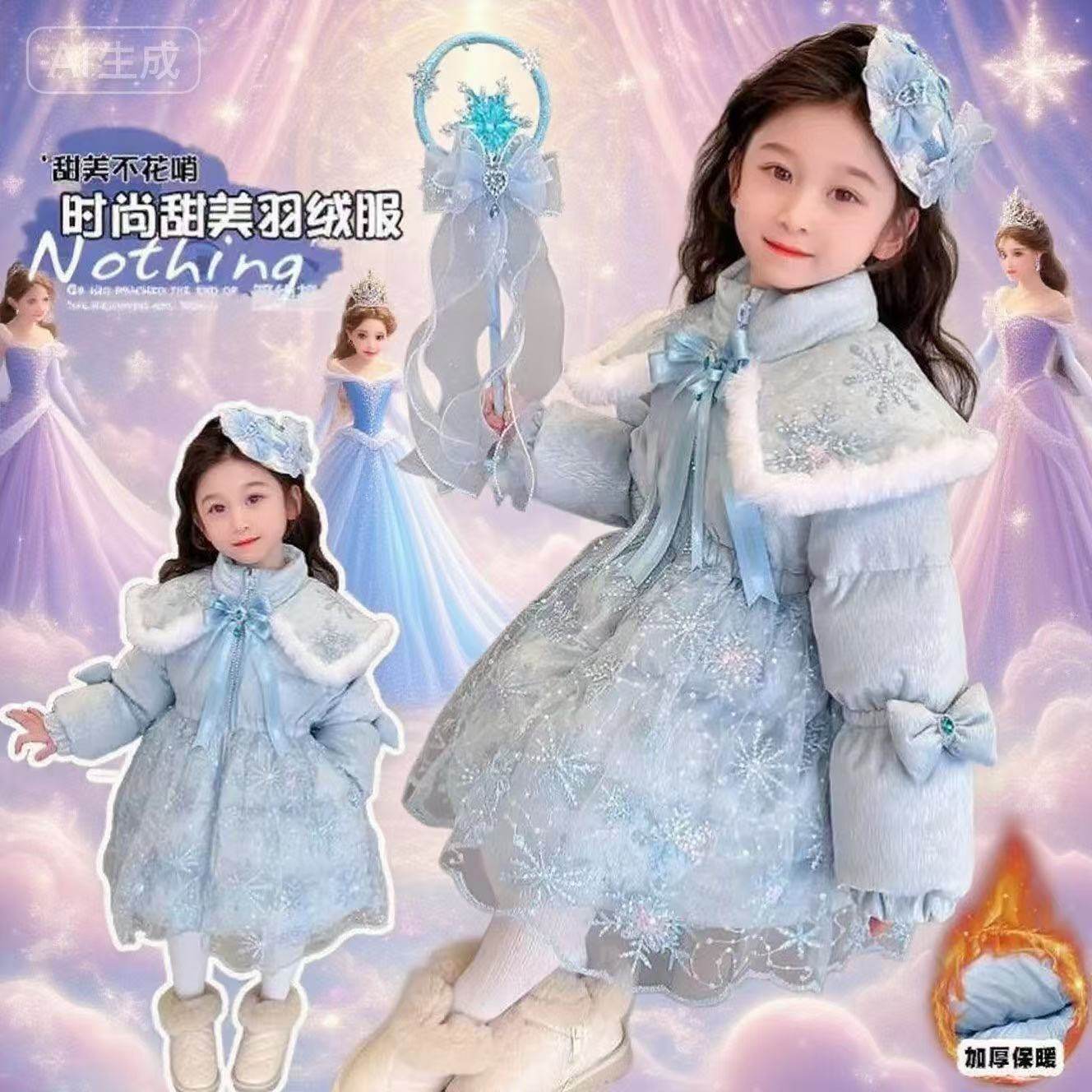 正版爱莎羽绒服女童冬季2026新款加厚洋气加厚中长款女孩保暖外套,童装/婴儿装/亲子装,羽绒服,淘宝优惠券,粉丝福利购,淘宝优惠卷