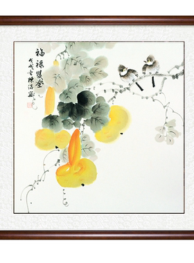 手绘真迹沙发背景墙卧室餐厅国画