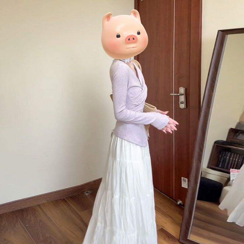 Amybaby女童上衣春季2026新款淑女风甜美蝴蝶结针织开衫毛衣外套