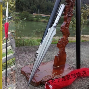 龙泉市花纹钢赵云枪霸王枪红缨枪头宝刀剑兵器武术长枪矛头未开刃