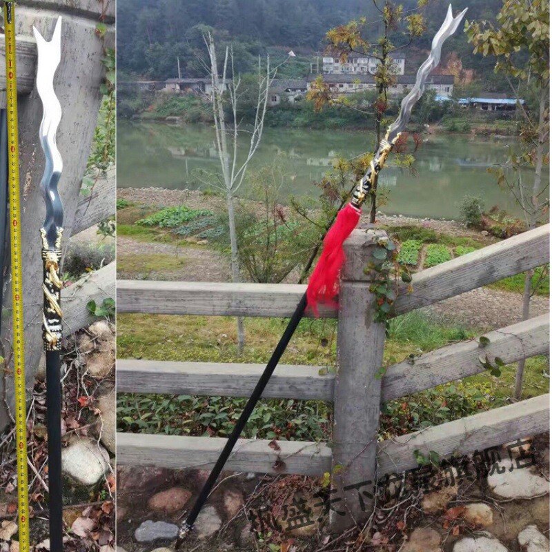 龙泉武玩社丈八蛇矛霸王赵云枪兵器长矛野外防身红鹰缨枪未开刃