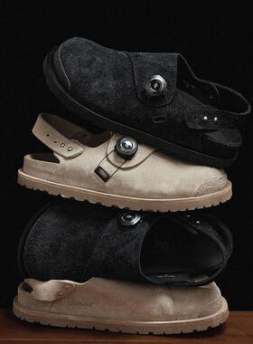 TANOXI x TCMADE 联名 FITGO机能调节扣 定制绒毛牛皮 勃肯鞋拖鞋