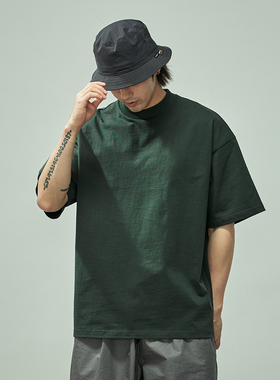 TANOXI T005 日系短袖T恤男女300G重磅宽松休闲圆领打底纯色TEE夏