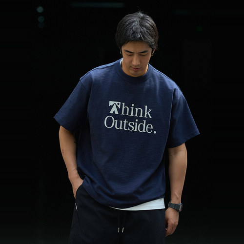 TANOXI竹节棉印花短袖T恤