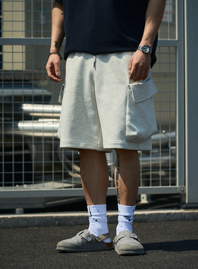 TANOXI P263 三明治空气果冻双面棉 大口袋卫裤 宽松休闲懒人短裤