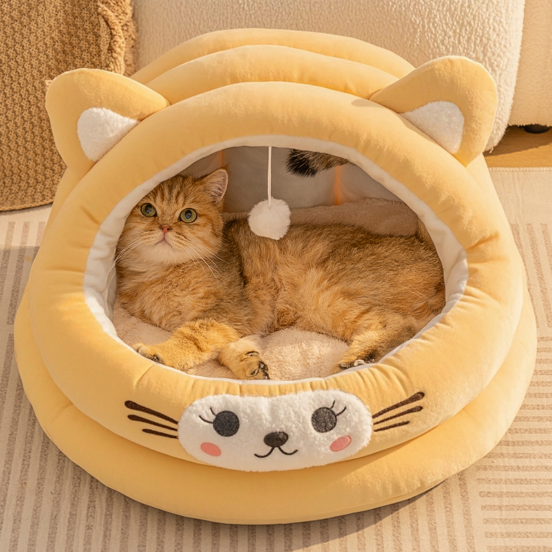 猫窝冬天保暖四季通用猫床半封闭式安全感猫咪睡窝冬季保暖宠物窝
