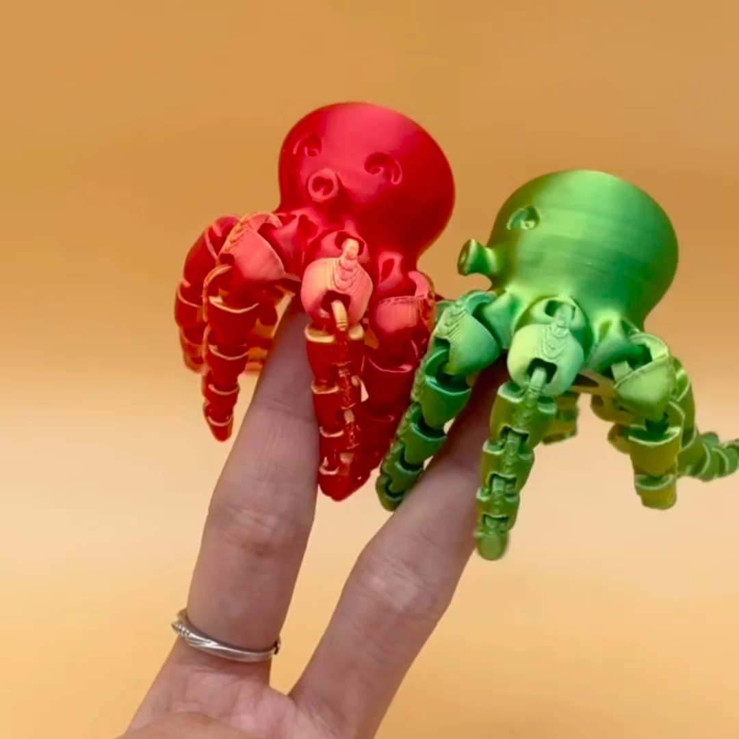 3d打印玩具嘟嘴章鱼全身关节可动仿真动物解压玩具礼物摆件八爪鱼