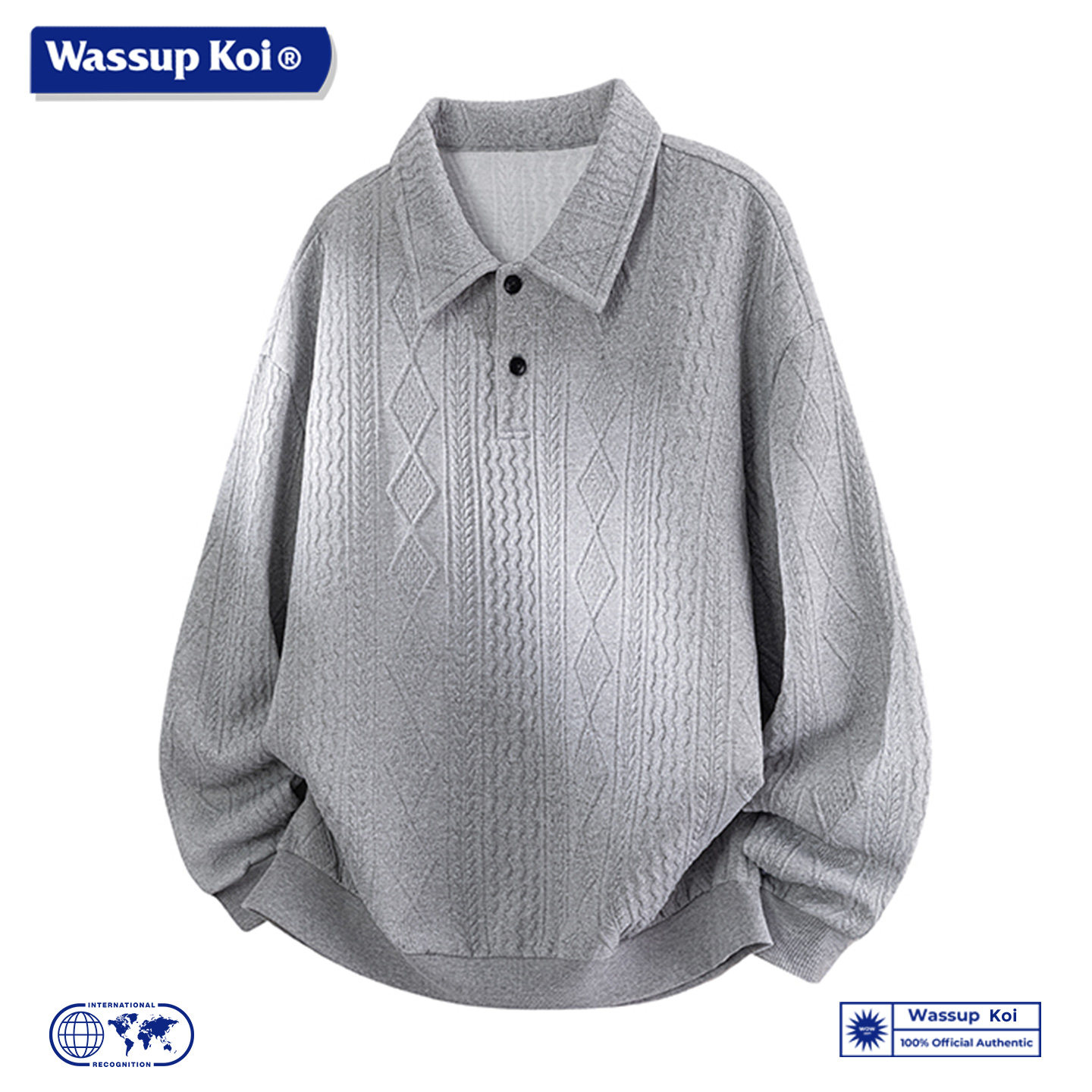 WASSUP KOI联名美式潮流复古翻领POLO衫男提花针织衫高级感上衣服,男装,针织衫/毛衣,淘宝优惠券,粉丝福利购,淘宝优惠卷