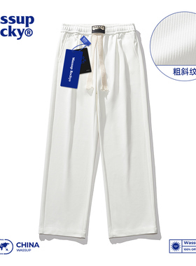 Wassup Rocky潮牌垂感阔腿裤男女宽松休闲直筒长裤秋冬加绒运动裤