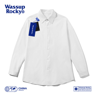 男女宽松休闲情侣内搭衬衣外套 DK白衬衫 WassupRocky春秋薄款 长袖