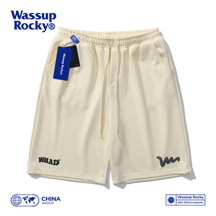 WASSUP联名714纯色运动篮球短裤男夏季潮牌宽松休闲五分沙滩中裤