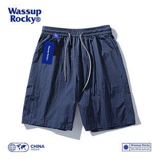 宽松速干休闲沙滩五分裤 夏季 ROCKY多巴胺色系冰丝运动短裤 WASSUP
