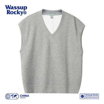 学院风针织V领马甲WASSUPROCKY