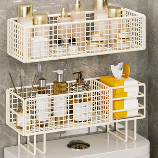 马桶上方置物架卫生间厕所收纳浴室多功能洗漱整理架高级感壁挂架